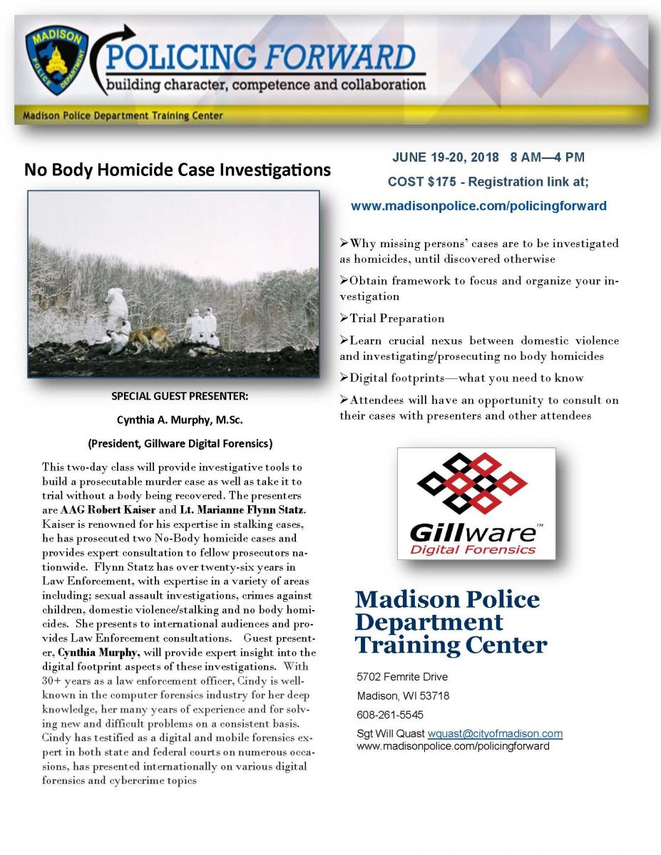 TRAINING Wisconsin Association of Homicide Investigators